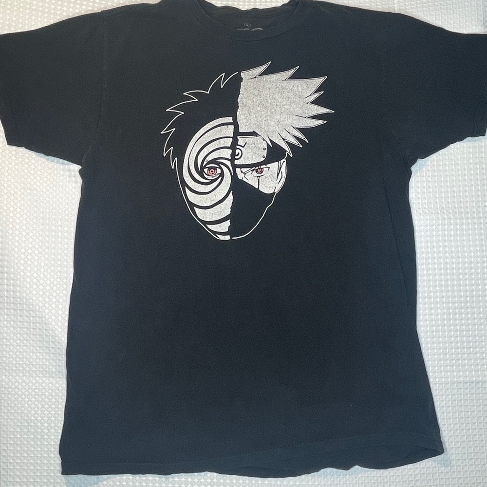 Naruto Shippuden Obito & Kakashi Split Face Tee – Size L